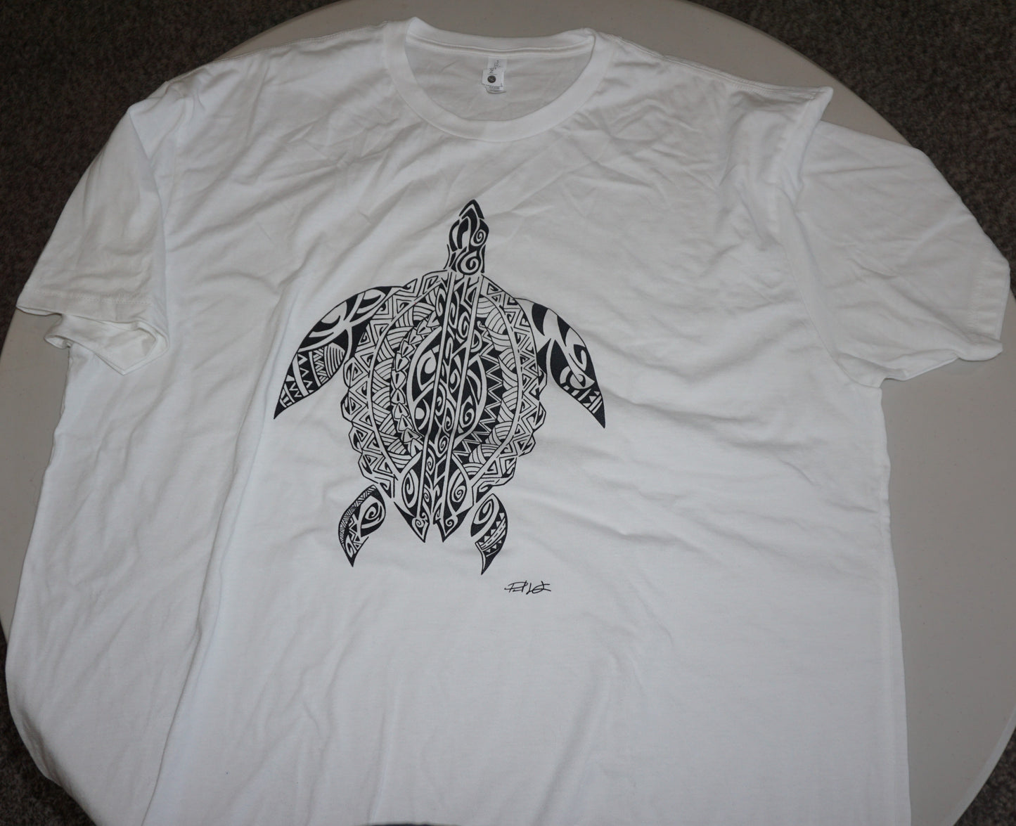 Crew Neck Short Sleeve T-Shirt - Turtle Design