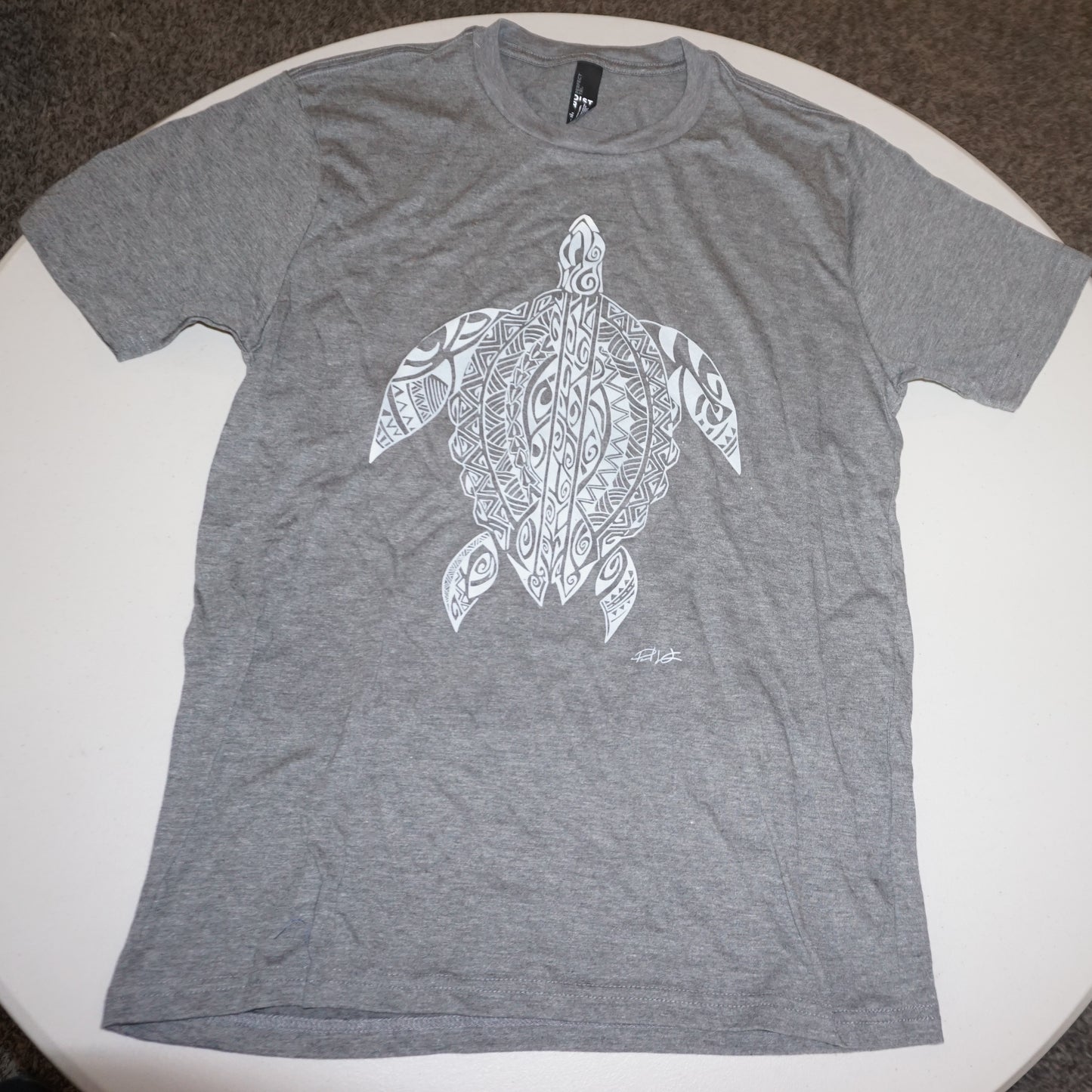 Crew Neck Short Sleeve T-Shirt - Turtle Design