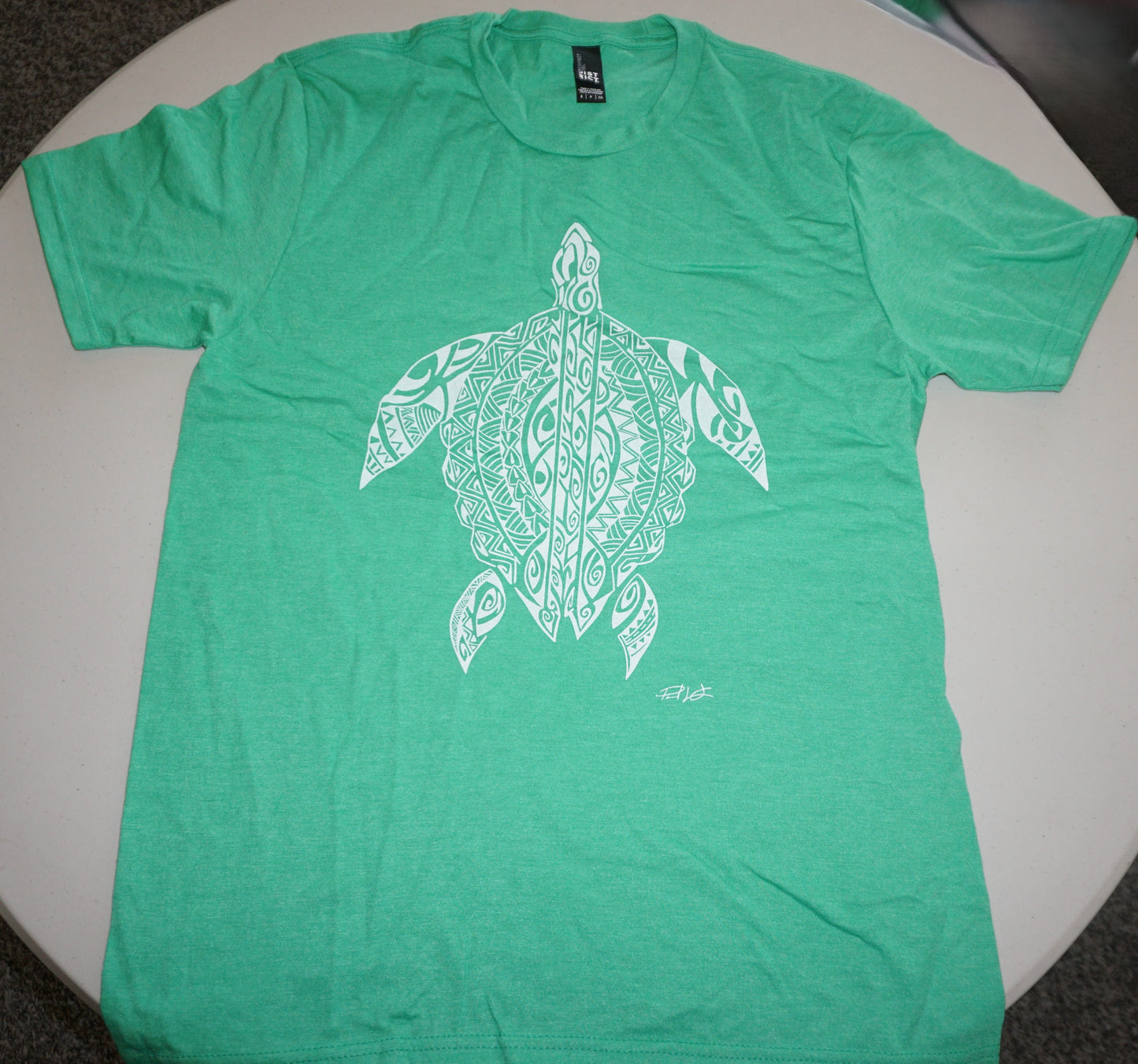 Crew Neck Short Sleeve T-Shirt - Turtle Design