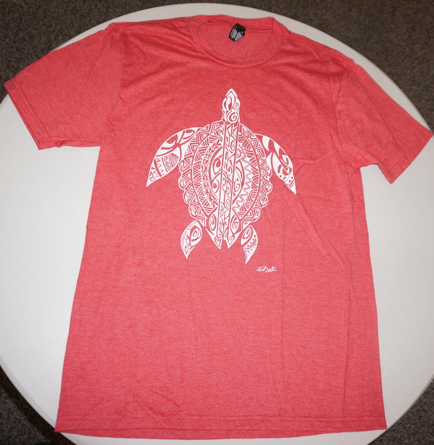 Crew Neck Short Sleeve T-Shirt - Turtle Design