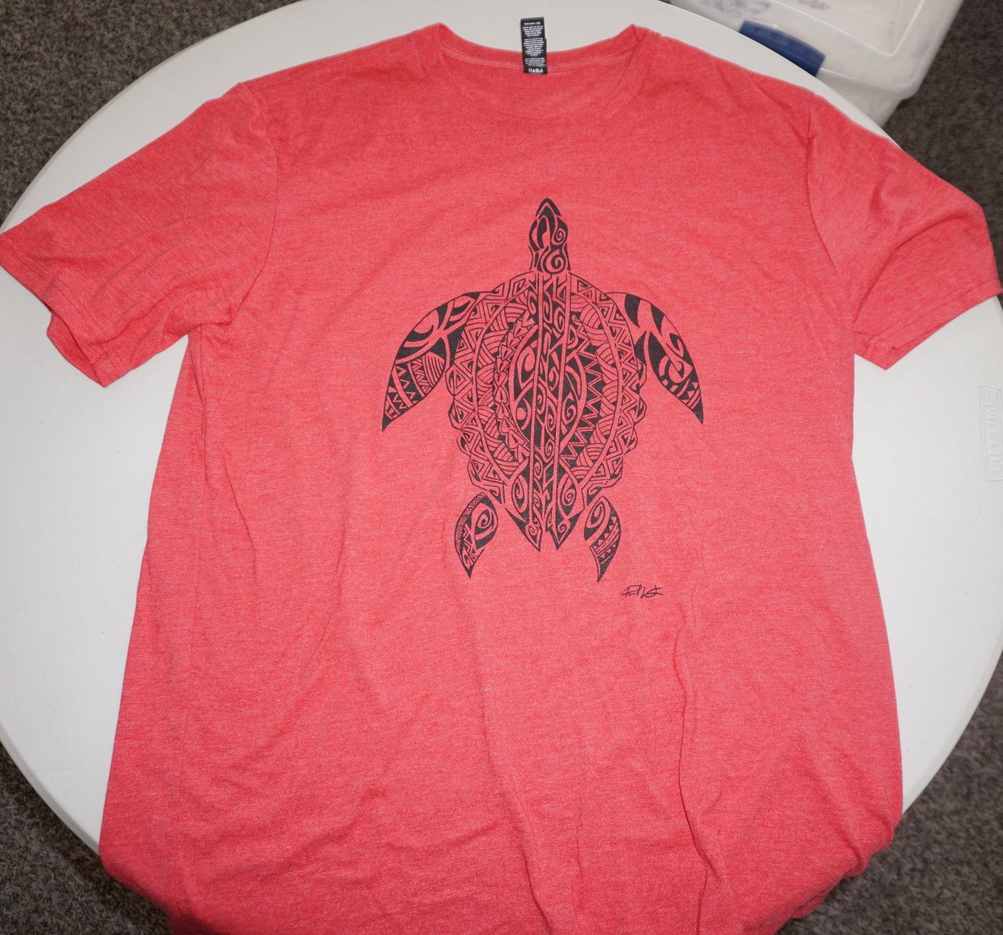 Crew Neck Short Sleeve T-Shirt - Turtle Design