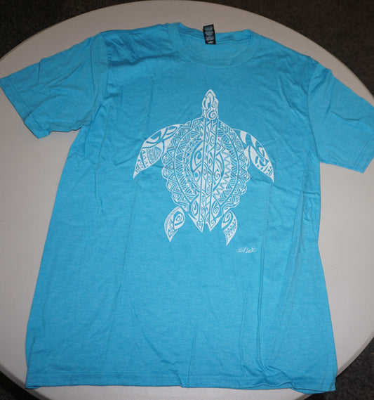 Crew Neck Short Sleeve T-Shirt - Turtle Design